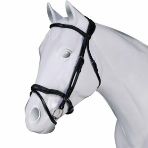 Briglia Acavallo Amazzone in Cuoio Ricamato Sagomata