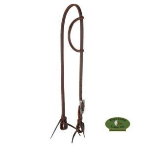 Testiera Western Berlin Custom ad Orecchio in Cuoio Oliato e Fibbia in Acciaio Nero