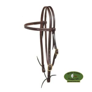 Testiera Western Berlin Custom in Cuoio Ingrasso Frontalino Diritto