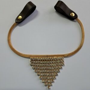 Frontalino per Testiera con Pendente Swarovski Colore Oro