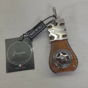 Portachiavi Star in Pelle Cuoio Naturale