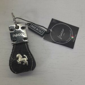 Portachiavi Cavallino in Pelle Nero