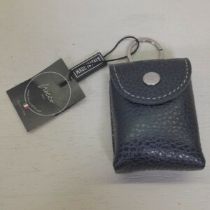 Portachiavi con Porta Telecomando in Pelle Blu Navy
