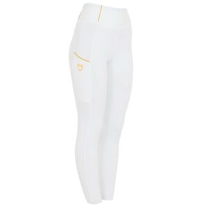 Leggins Equestro Bambina Slim Fit con Full Grip Bianco