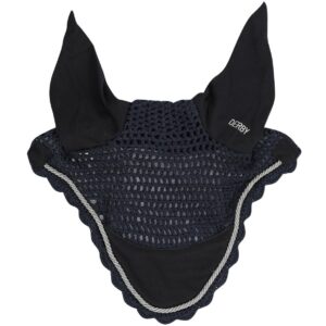 Cuffia Derby in Cotone con Cordino Blu Navy Argentato