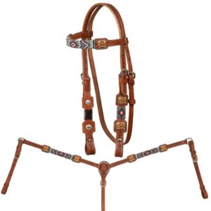 Testiera e Pettorale Western Pool's con Perline e Borchie