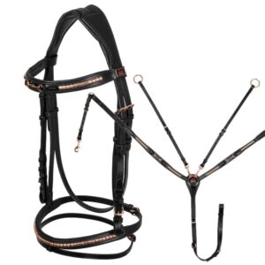 Testiera Inglese e Pettorale Supreme con Filetto e Clincher Rose Gold