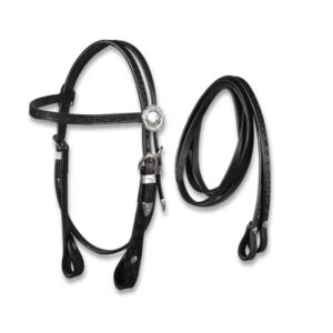 Briglia Western per Pony Cuoio Nero