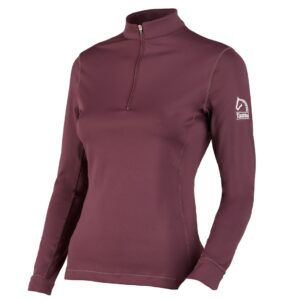 Polo Tattini Donna in Tessuto Tecnico Prugna