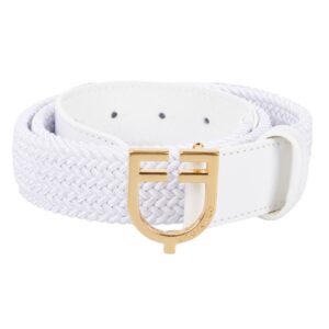 Cintura Equestro Cuoio ed Elastico Logo Dorato