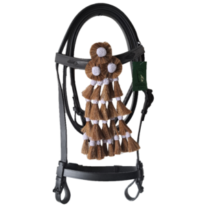 Briglia Spagnola in Cuoio con Redini e Mosquero Beige