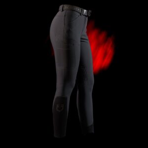 Pantaloni Equestro Ridertech Donna in Tessuto Tecnico Nero