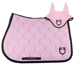 Sottosella e Cuffietta Equestro Tessuto Tecnico Trapuntatura a Cipolla Orchidea Rosa