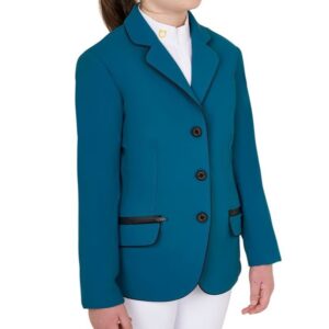 Giacca Equestro Bambino Tessuto Tecnico Blu Coral