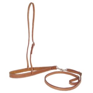 Abbassatesta Western in Cuoio con Lavorazione Basket e Tirante