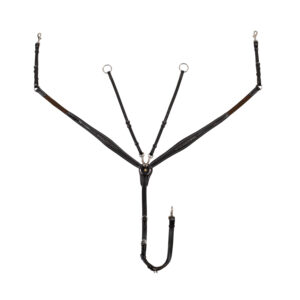 Pettorale Inglese Equestro in Pelle con Decori Ricamati