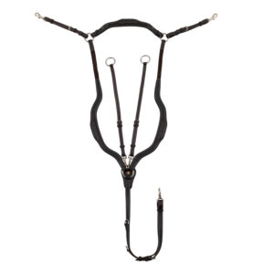 Pettorale Inglese Equestro Anatomico in Pelle Nero