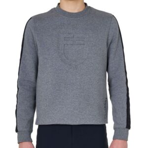 Felpa Equestro Uomo in Cotone con Logo Grigio