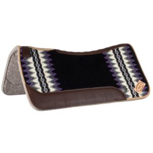 Sottosella Western in Feltro e Navajo Sagomato Nero Bianco Viola