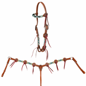 Testiera e Pettorale Western Pool's con Decorazioni Blue Star