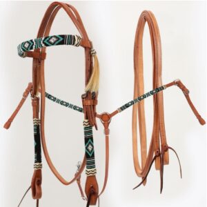 Briglia e Pettorale Western Modello Ponca Perl