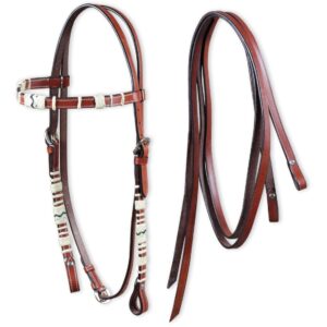 Testiera Western Laredo con Riporti in Rawhide e Redini